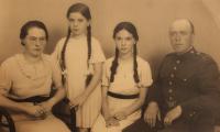 With parents and sister - 1936