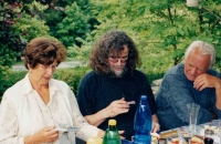 Ladislav Vrchovský (in the middle) with his brother and sister-in-law in 1994