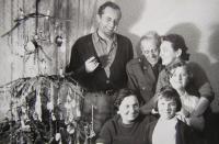 Brother George with parents and his family (on left)