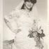 Elena Gorolová in a wedding dress, 1987