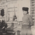 Halyna Reshetnyk near the barracks in the village of Mama, before leaving, 1954