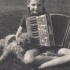 Schoolgirl Helena Wiplerová plays the accordion, circa 1960
