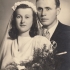 Anna Hejdová with her husband, wedding photo, 1949