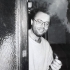 Petr Hromádka in front of his flat, 1989