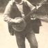 Tramp Vratislav Špaček playing banjo, 1970