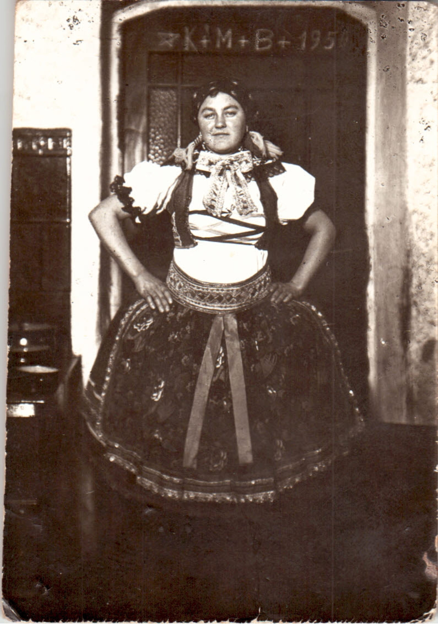 Magdalena Czehowska in national costume of Moravian Croats