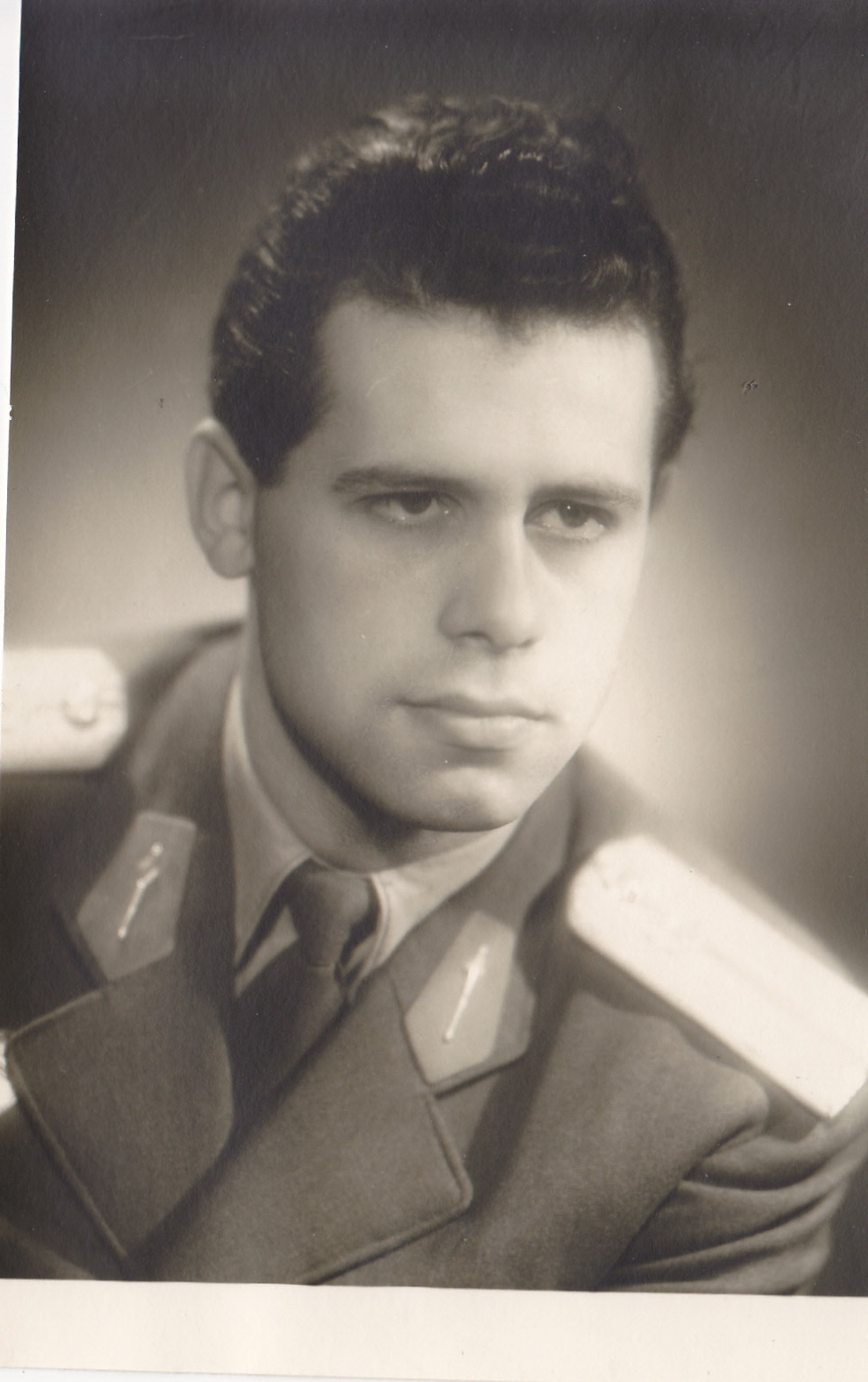 Oldřich Hukal in his lieutenant uniform, 1959